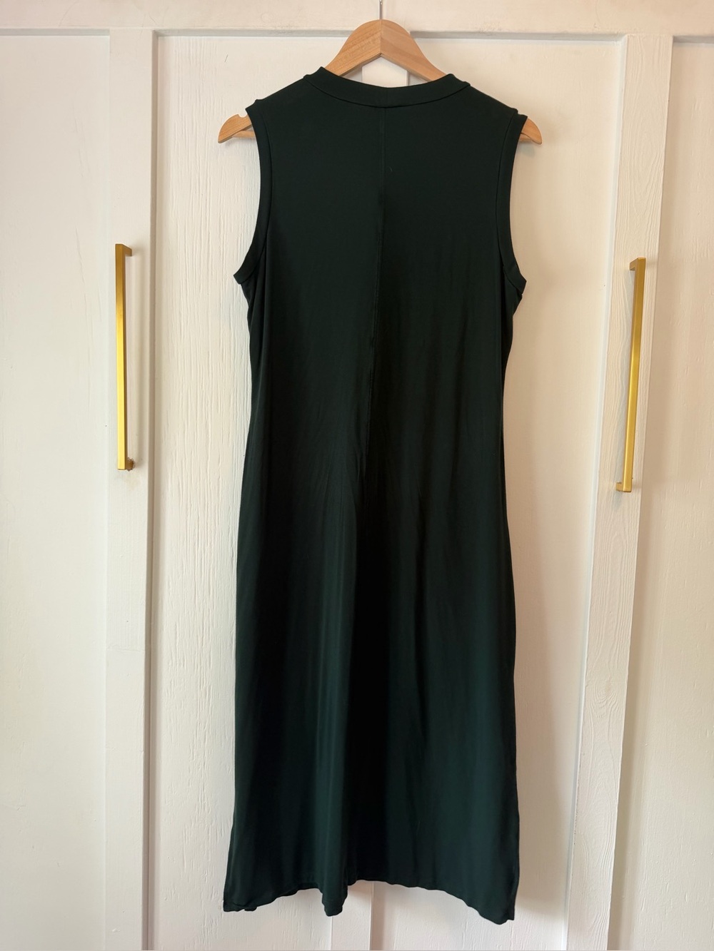 Daily Ritual Midi Dress, Size Medium, Emerald/Dark Green Color.